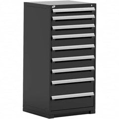 Rousseau Metal - 9 Drawer Black Steel Modular Storage Cabinet - Exact Tooling