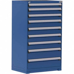 Rousseau Metal - 9 Drawer Avalanche Blue Steel Modular Storage Cabinet - Exact Tooling