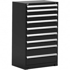 Rousseau Metal - 9 Drawer Black Steel Modular Storage Cabinet - Exact Tooling