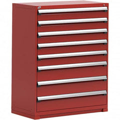 Rousseau Metal - 8 Drawer Flame Red Steel Modular Storage Cabinet - Exact Tooling
