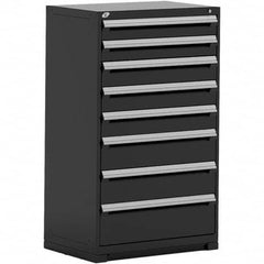 Rousseau Metal - 8 Drawer Black Steel Modular Storage Cabinet - Exact Tooling