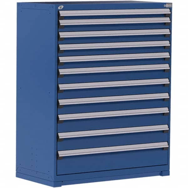 Rousseau Metal - 11 Drawer Avalanche Blue Steel Modular Storage Cabinet - Exact Tooling