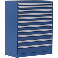 Rousseau Metal - 11 Drawer Avalanche Blue Steel Modular Storage Cabinet - Exact Tooling