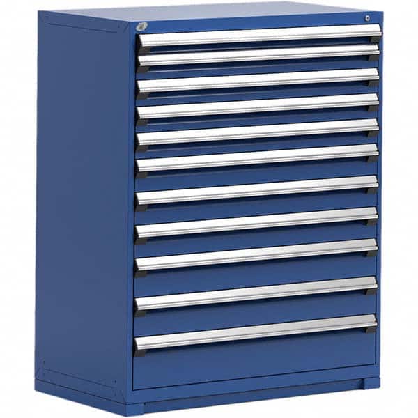 Rousseau Metal - 11 Drawer Avalanche Blue Steel Modular Storage Cabinet - Exact Tooling