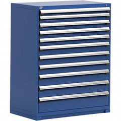 Rousseau Metal - 11 Drawer Avalanche Blue Steel Modular Storage Cabinet - Exact Tooling