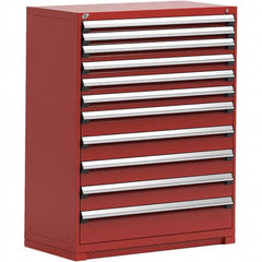 Rousseau Metal - 11 Drawer Flame Red Steel Modular Storage Cabinet - Exact Tooling