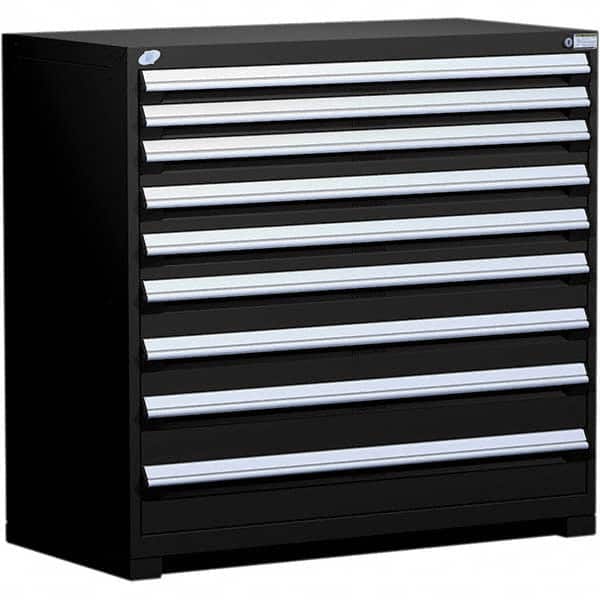 Rousseau Metal - 9 Drawer Black Steel Modular Storage Cabinet - Exact Tooling