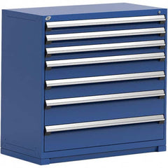Rousseau Metal - 7 Drawer Avalanche Blue Steel Modular Storage Cabinet - Exact Tooling