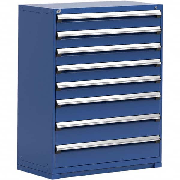 Rousseau Metal - 8 Drawer Avalanche Blue Steel Modular Storage Cabinet - Exact Tooling