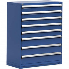 Rousseau Metal - 8 Drawer Avalanche Blue Steel Modular Storage Cabinet - Exact Tooling