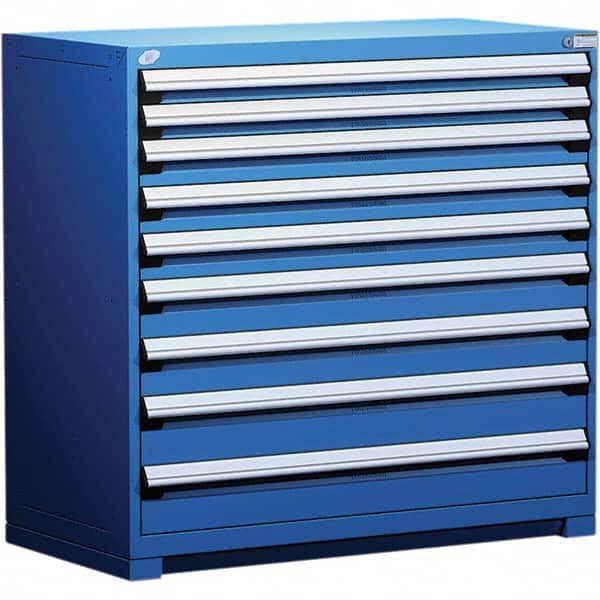 Rousseau Metal - 9 Drawer Avalanche Blue Steel Modular Storage Cabinet - Exact Tooling