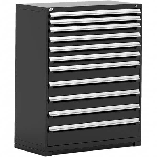 Rousseau Metal - 11 Drawer Black Steel Modular Storage Cabinet - Exact Tooling