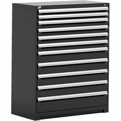 Rousseau Metal - 11 Drawer Black Steel Modular Storage Cabinet - Exact Tooling