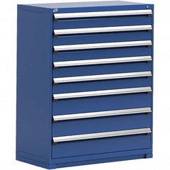 Rousseau Metal - 8 Drawer Avalanche Blue Steel Modular Storage Cabinet - Exact Tooling