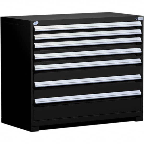 Rousseau Metal - 7 Drawer Black Steel Modular Storage Cabinet - Exact Tooling