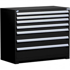 Rousseau Metal - 7 Drawer Black Steel Modular Storage Cabinet - Exact Tooling