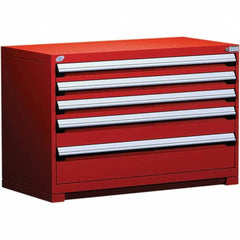Rousseau Metal - 5 Drawer Flame Red Steel Modular Storage Cabinet - Exact Tooling