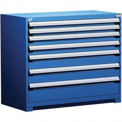 Rousseau Metal - 7 Drawer Avalanche Blue Steel Modular Storage Cabinet - Exact Tooling