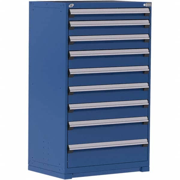 Rousseau Metal - 9 Drawer Avalanche Blue Steel Modular Storage Cabinet - Exact Tooling