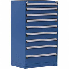 Rousseau Metal - 9 Drawer Avalanche Blue Steel Modular Storage Cabinet - Exact Tooling