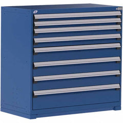 Rousseau Metal - 8 Drawer Avalanche Blue Steel Modular Storage Cabinet - Exact Tooling
