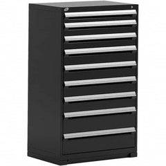 Rousseau Metal - 9 Drawer Black Steel Modular Storage Cabinet - Exact Tooling
