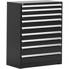 Rousseau Metal - 9 Drawer Black Steel Modular Storage Cabinet - Exact Tooling