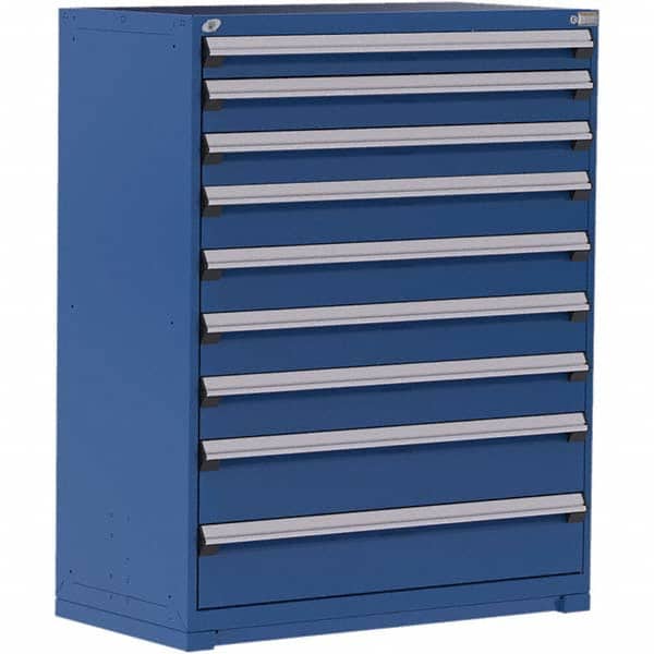 Rousseau Metal - 9 Drawer Avalanche Blue Steel Modular Storage Cabinet - Exact Tooling