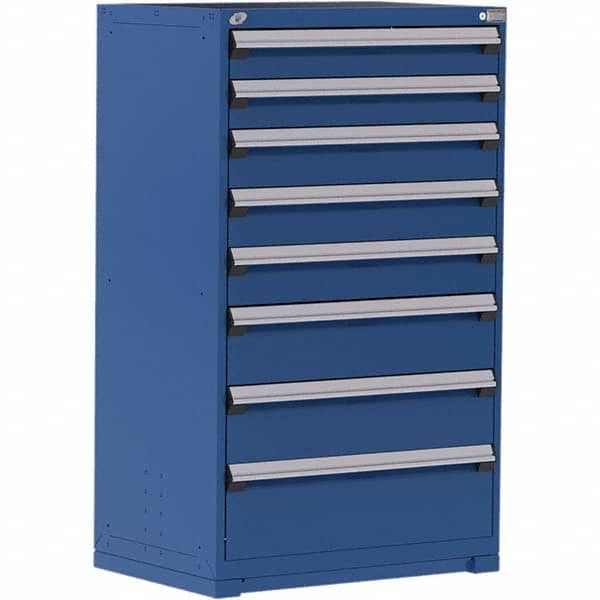Rousseau Metal - 8 Drawer Avalanche Blue Steel Modular Storage Cabinet - Exact Tooling