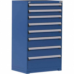 Rousseau Metal - 8 Drawer Avalanche Blue Steel Modular Storage Cabinet - Exact Tooling