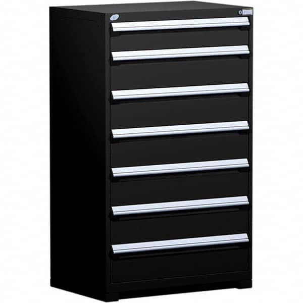 Rousseau Metal - 7 Drawer Black Steel Modular Storage Cabinet - Exact Tooling