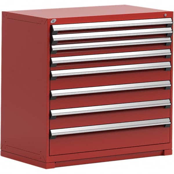 Rousseau Metal - 8 Drawer Flame Red Steel Modular Storage Cabinet - Exact Tooling