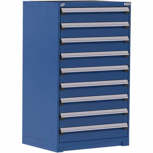 Rousseau Metal - 9 Drawer Avalanche Blue Steel Modular Storage Cabinet - Exact Tooling