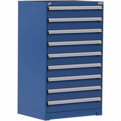 Rousseau Metal - 9 Drawer Avalanche Blue Steel Modular Storage Cabinet - Exact Tooling