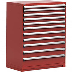 Rousseau Metal - 11 Drawer Flame Red Steel Modular Storage Cabinet - Exact Tooling