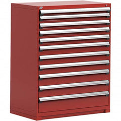 Rousseau Metal - 11 Drawer Flame Red Steel Modular Storage Cabinet - Exact Tooling