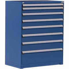 Rousseau Metal - 9 Drawer Avalanche Blue Steel Modular Storage Cabinet - Exact Tooling