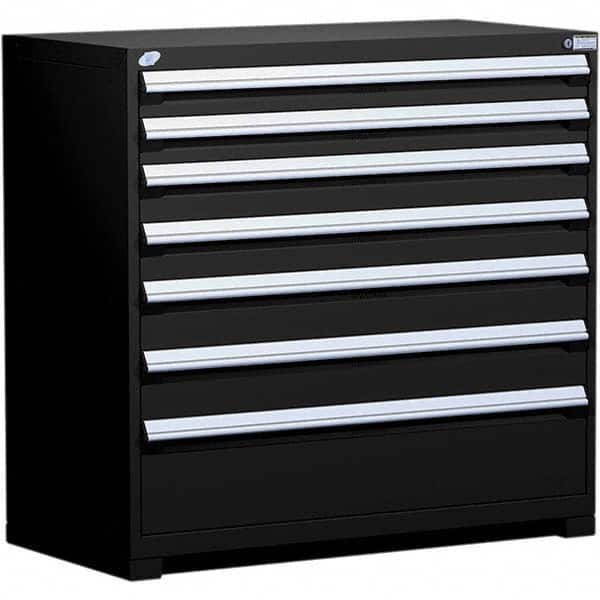 Rousseau Metal - 7 Drawer Black Steel Modular Storage Cabinet - Exact Tooling