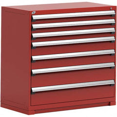 Rousseau Metal - 7 Drawer Flame Red Steel Modular Storage Cabinet - Exact Tooling