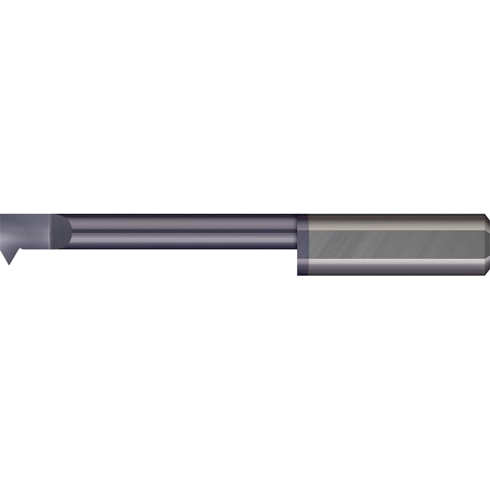 Micro 100 - Single Point Threading Tools; Thread Type: Internal ; Material: Solid Carbide ; Profile Angle: 60 ; Threading Diameter (mm): 4.60 ; Cutting Depth (Decimal Inch): 0.9843 ; Cutting Depth (mm): 25.00 - Exact Tooling