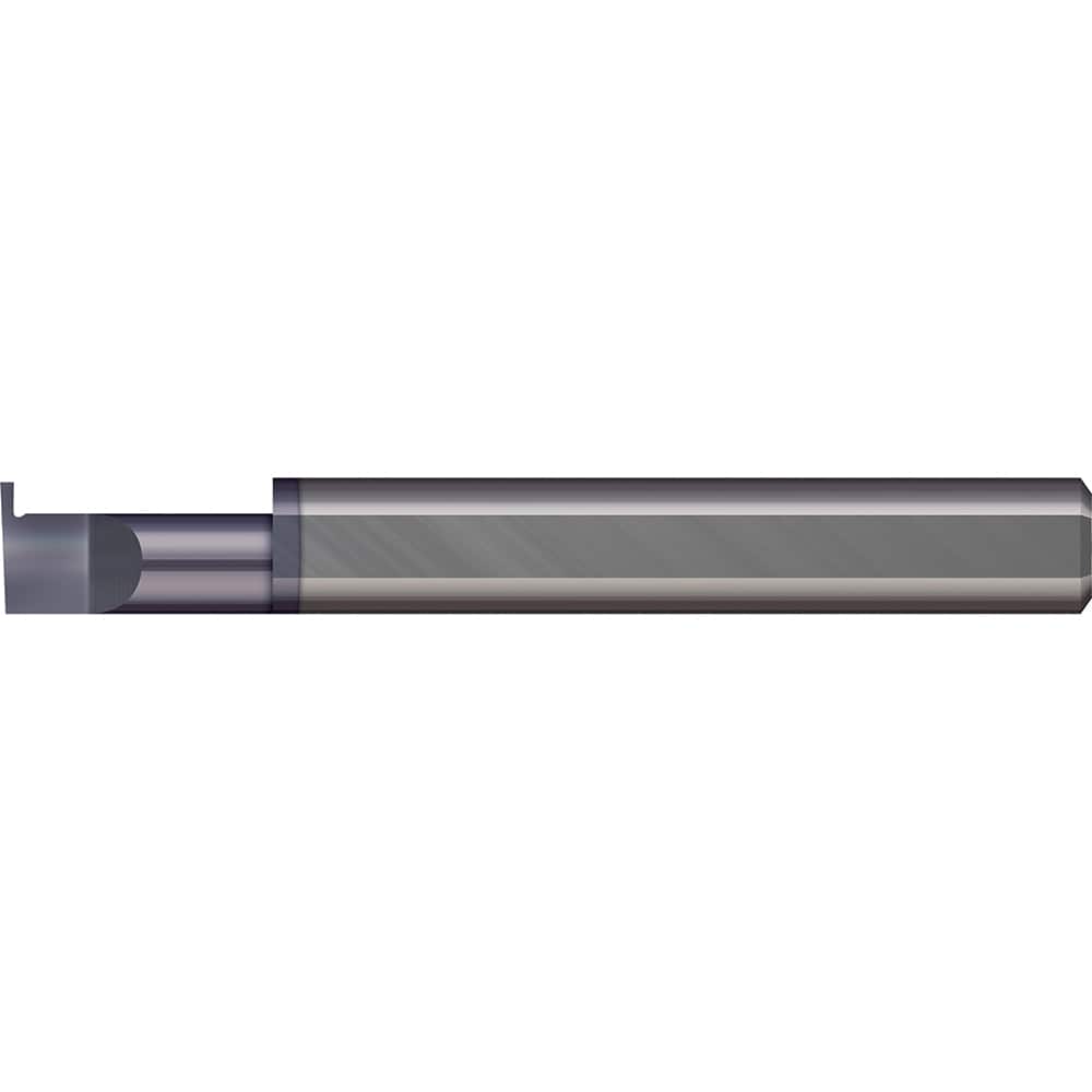 Micro 100 - Grooving Tools; Grooving Tool Type: Retaining Ring ; Material: Solid Carbide ; Shank Diameter (Decimal Inch): 0.3750 ; Shank Diameter (Inch): 3/8 ; Groove Width (Decimal Inch): 0.0690 ; Projection (Decimal Inch): 0.1000 - Exact Tooling