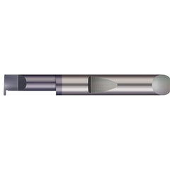 Micro 100 - Grooving Tools; Grooving Tool Type: Full Radius ; Material: Solid Carbide ; Shank Diameter (Decimal Inch): 0.1875 ; Shank Diameter (Inch): 3/16 ; Groove Width (Decimal Inch): 0.0200 ; Projection (Decimal Inch): 0.0300 - Exact Tooling