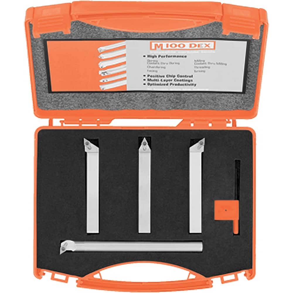 Micro 100 - 0.78" Min Bore Smallest Bar, 1" Min Bore Largest Bar, Indexable Boring Bar Set - Exact Tooling