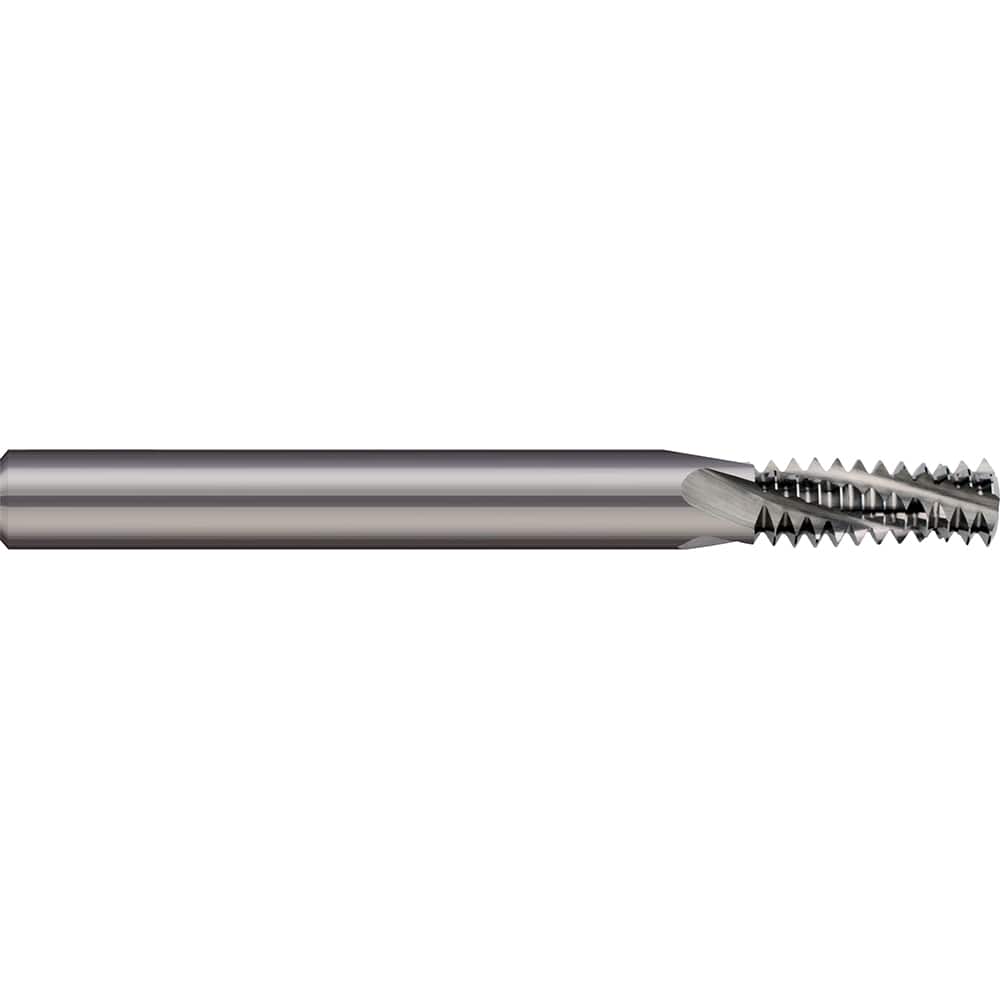 Micro 100 - 1/16-27 to 1/8-27 Internal/External 27 TPI 1/4" Shank 3-Flute Solid Carbide Helical Flute Thread Mill - Exact Tooling