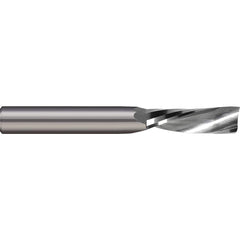Micro 100 - 1/8" Diam RH Solid Carbide 1-Flute Single Edge Downcut Spiral Router Bit - Exact Tooling