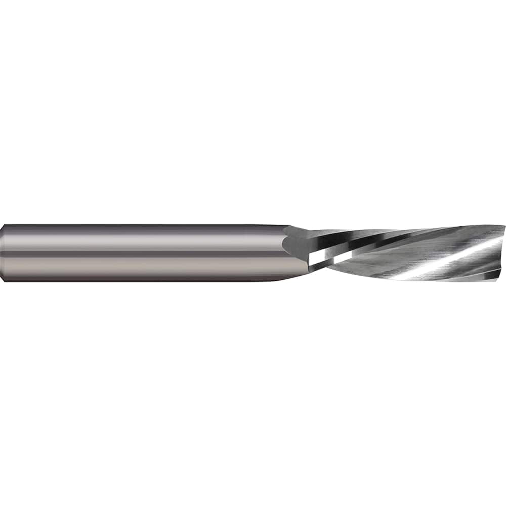 Micro 100 - 5mm Diam RH Solid Carbide 1-Flute Single Edge Downcut Spiral Router Bit - Exact Tooling
