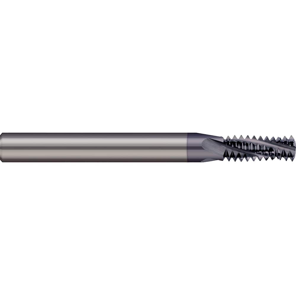 Micro 100 - 1-11 - 3/8-11 Internal/External 11 TPI 5/8" Shank 4-Flute Solid Carbide Helical Flute Thread Mill - Exact Tooling