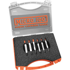 Micro 100 - Boring Bar Sets; Shank Diameter (Inch): 3/8 ; Minimum Bore Diameter - Smallest Bar (Inch): .320 ; Minimum Bore Diameter - Largest Bar (Inch): 0.3600 ; Maximum Bore Depth - Smallest Bar (Inch): 1/2 ; Maximum Bore Depth - Exact Tooling