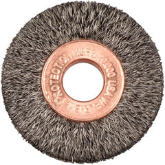 1-1/2″ Small Diameter Crimped Wire Wheel, .006″ Steel Fill, 3/8″ Arbor Hole - Exact Tooling