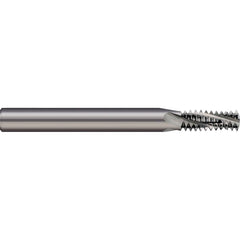 Micro 100 - 7/16-20 Internal/External 20 TPI 3/8" Shank 4-Flute Solid Carbide Helical Flute Thread Mill - Exact Tooling